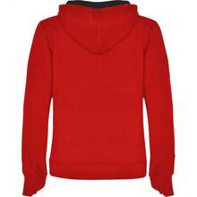 Roly Womens/Ladies Urban Hooded Polycotton Sweatshirt - Red/Black - View 2