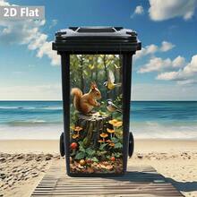 1 pieza Pegatina para Cubo de Basura, Calcomanía Decorativa de Pared Maravilla Floral, Adecuada para Cubo de Basura Creativo al Aire Libre, 2D Plana - A - Ver 5