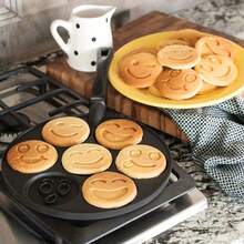 Face Pancake Pan | 7-Cavity Nonstick Griddle For Eggs & Mini Pancakes, Heavy Duty Aluminum Breakfast Skillet, Fun Weekend Brunch & Self-Care Gift - View 6