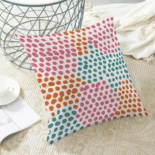 Hot Pink Polka Dot Pillow Covers 18x18 Inch Set Of 2 Orange Teal Outdoor Decor Throw Pillows For Couch Modern Boho Watercolor Aesthetic Decorative Cushion Cases For Home Sofa Bed Decorations - 粉橙藍綠色波點圖案 18吋x18吋(2個裝) - 查看 5