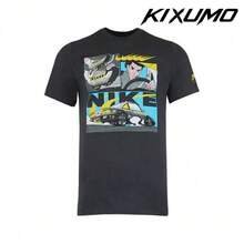 Men Casual Black Crew Neck Short Sleeve T Shirt With Cute Cartoon Print Soft Cotton Blend Lightweight Everyday Basic Tee For Summer Spring - 白色 - 查看 1