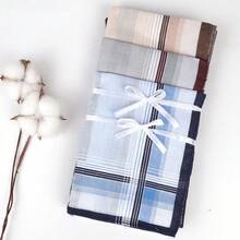 Set Sapu Tangan Kotak-kotak Klasik 12 Buah, Sapu Tangan Saku Pria, Lembut dari Katun Murni, Sapu Tangan Unisex - MultiWarna - View 4