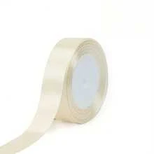 25 Yards Beige Ribbon Satin Ribbon Braiding Thin Ribbon Silk Gift Fabric Tie Cake Packaging - Beige - View 8