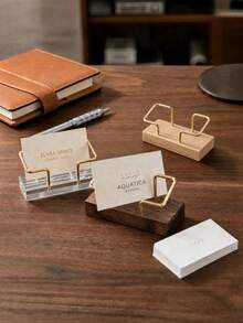 Kreativer Visitenkartenhalter, langanhaltend Material, Schreibtisch-Displayständer für Homeoffice, Restaurant- und Bürodekoration, aufrechter Visitenkartenhalter für den Schreibtisch, geeignet für Geschäftsreisen, unisex, unverzichtbares Büro- und Wohndekorationselement - A - Übersicht 3