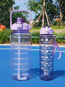 1 pieza Botella de agua deportiva de gran capacidad de 750ml - Con pajita, escala de medición, taza de pajita portátil para deportes y fitness, taza de café, taza de té con leche, taza de bebida diaria, taza de deportes al aire libre, adecuada para uso en el hogar, dormitorio, oficina, trabajo al aire libre y viajes de hidratación, unisex, decoración del hogar, temporada de regreso a la escuela, regalo para mujeres, regalo para hombres, regalo familiar - Multicolor - Ver 6