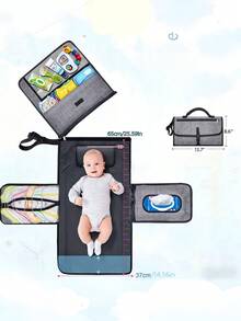 1pc Foldable Portable Baby Diaper Changing Mat, Multi-Functional Storage Baby Diaper Changing Pad - Multicolor - View 5