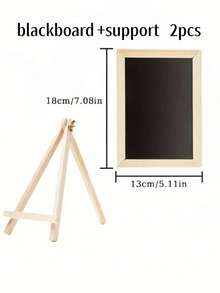 2pcs, 13*18 Creative Blackboard, Wooden Stand, Small Easel, Market Stall Menu Advertising Board, Mini Decorative Blackboard - Multicolor - View 7