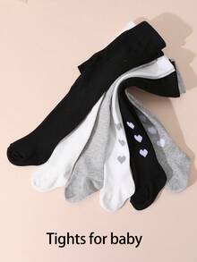 6 Pasang Celana Ketat Bayi Perempuan Warna Polos Motif Hati yang Lucu, Legging Lembut dan Nyaman, Cocok untuk Pemakaian Sehari-hari Anak Perempuan - MultiWarna - View 5