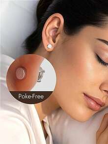 KAHOOT 1 Pair Hypoallergenic 925 Sterling Silver Moissanite Stud Earrings, Minimalist Versatile, Unisex Style, Suitable For Daily Wear - Silver - View 6