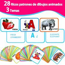 28 Spanish Alphabet/Animal/Fruit Double-Sided Cognitive Learning Cards (15cm X 11cm) - Exquisite Illustrated Teaching Cards, Early Education Reading Game - Multicolor - View 11