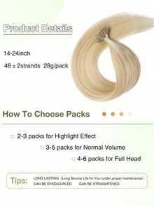 Extensiones de cabello humano real de 12-22 pulgadas con anillos nano, cabello humano Remy liso y recto, mechas de cabello con anillos nano, extensiones de cabello con nano puntas, para mujeres - S18/613 - Ver 8