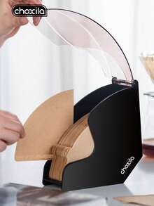 choxila 1pc Coffee Filter Paper Holder With Dust Cover, Coffee Filter Paper Storage Box, Coffee Filter Paper Dispenser, Suitable For Coffee Shop, Home, Office, Can Hold 200 Cone-Shaped Coffee Filters - Filter Paper Box - View 3