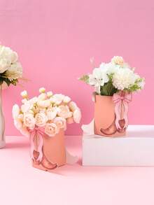 12pcs Pink Bow Denim Boots Flower Box, Wild West & Cowboy Birthday, Country Western Party Candy & Bouquet Holder Paper Box, Elegant Floral Centerpiece Decoration, Wedding Table Decor, Birthday Gift Box, Bachelorette Party Decor, Baby Shower Supplies, Gender Reveal Party Supplies, Girls Birthday DIY Party Gift Box, Bridal Shower, Baby Shower, Wedding Decor - Pink Shoes - View 9