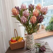 1pc 26" Artificial King Protea Flower, Suitable For Autumn And Thanksgiving Decor, Bohemian Wedding Centerpiece, Halloween Party And Rustic Home Decor, Realistic Artificial Flower/Lifelike Tropical Flower - Multicolor - View 3