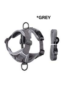 2pcs Set, Adjustable Pet Harness + Leash, Escape-Proof Design, Soft Comfortable Breathable Fabric, Reflective For Night, Suitable For Cats And Small Dogs - Multicolor - View 15
