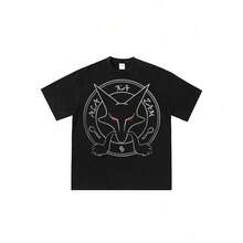 Pokemonss-Alakazam-Logo Classic Anime Figure Print Tee Unisex Summer Lightweight Short Sleeve T-Shirt,Y2k Style,Camiseta Verano Mujer,Maglietta Donna - 黑色 - 查看 1