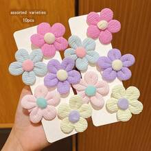 10件組彩色可愛花朵髮夾，日常配件抓夾髮爪髮飾，校園用品，度假穿搭女性套裝，髮飾頭飾髮夾 - 彩色 - 查看 8