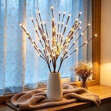 2pcs Simulated Branch Shaped LED Lights, Battery Powered, Artificial Small Branch Decorative Lights For Vase, Cold Color Decorative Lights, Room Bedside Lamp, Romantic Home Decor - Twig Lights - 查看 11