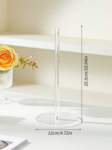 1pc Clear Acrylic Display Stand, Vertical Hair Tie Watch Bracelet Storage Holder, Minimalist Desktop Jewelry Organizer For Vanity Bedroom Countertop - Clear - View 2