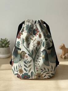 1pc Drawstring Backpack, Multi-Scenario Universal, Extra Large Capacity, Ultra-Lightweight & Portable, Durable, High Aesthetic, Foldable Storage Bag, Flower, Butterfly, Soccer Pattern Drawstring Fitness Sports Backpack, Dust-Proof Storage, Suitable For Outdoor Travel, Fitness, Daily Commute And School Use - Multicolor - View 11