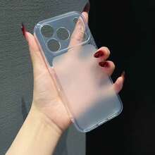 Minimalist Style Transparent Glossy Camera Protection Phone Case, Matte Transparent Back Panel, Compatible With IPhone 17 ProMax, 17Pro, 17, 16 ProMax, 15, 14, 13 Pro Max - Clear - View 2