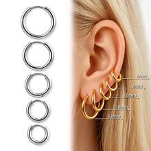 2Pcs ASTM F136 Titanium 20G Earrings Piercing Ear Cartilage Daith Helix Simple Thin Circle Ear Buckle Body Jewelry - 1805 - View 1