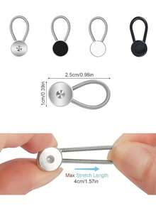 12pcs Men's Shirt Collar Tie Extender, Elastic Button Extender Suitable For Dress Shirts, Ties And Men's Dress Shirts Half Size Neck Extender, Men's Novelty Buttons, Cuff Extender - Multicolor - View 6