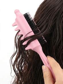 1 Pc Pin Tail Teasing Comb With Nylon Bristles, Anti-Slip & Anti-Static. Creates Fluffy Roots, Unisex Hair Styling Tool For Curls & Updos. - Multicolor - View 6
