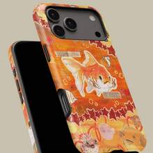 Orange Ocean World, Colorful Big Fish Floral Design Cover For IPhone 17 16 15 14 13 12 11 Pro Max, Floral Cover For Samsung S21 S22 S23 S24 S25 Ultra Case - Tough Matte Case - View 6