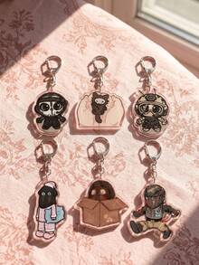 1Pc/6Pcs Tactical Shooter Character Acrylic Keychain , Cartoon Game Pendants For Backpack Decoration, Great Accessory & Gift For Gamers & Anime Fans. - Multicolor - View 2