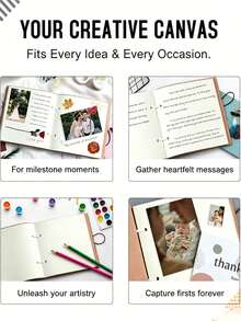 2PCS Scrapbook | 240 Pages, Thickened Blank Pages, Wedding Album, Exclusive Photo Album For Girlfriend, Boyfriend, Family | Creative Handcrafted Gifts With A Sense Of Ceremony - Multicolor - View 8