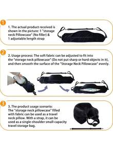 1/2pcs Travel Pillow Fillable With Clothes, Luggage Pillow Case, Soft Plush Filling, Multi-Functional U-Shaped Pillow, Can Be Used As Pillow, Travel Neck Pillow, Storage Bag, Travel Bag, Airplane Pillow, Multi-Functional Portable, Travel Pillow, Neck Support, U-Shaped, Travel Pillow, Travel Essentials. Suitable For: Airplane, Train, Car, Travel Business, Outdoor Camping, Nap. Comfortable Washable Head Pillow. - Multicolor - View 7