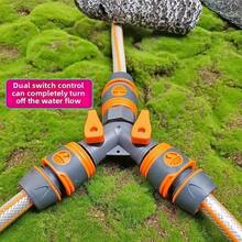 3/4pcs 2/3-Way Y-Shaped Splitter, 12/16mm Garden Hose Connector Irrigation Connector Set (Y-Shaped Flow Regulator + 3/4" Plastic Connector + 1/2" Hose Quick Connector) Water-Saving Lawn Irrigation Home Irrigation Accessories Faucet Add-On - 4-piece Set - View 8