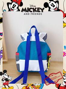 1pc Disney Official Licensed Mickey/Goofy Pattern Drawstring Backpack, Color-Block Nylon Daily Bag, Casual Backpack, Cartoon School Bag, Suitable For Students/Girls/Fans/Teens/Graduates, Essential For Daily Use, Outings, Travel, Shopping And Back To School Season - DHF51981-mF - View 11