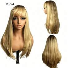 Peruca feminina prática, peruca de cabelo liso, 60cm, 260g, JULIA-R8/24 - R8/24 - Visão 6
