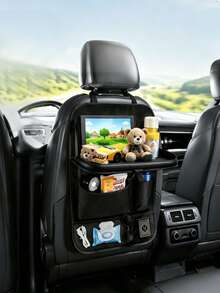 Car Back Seat Organizer Bag With Touchscreen Tablet Holder, Car Storage Pocket Cover, Car Seat Back Protector, Car Accessories - A - View 6