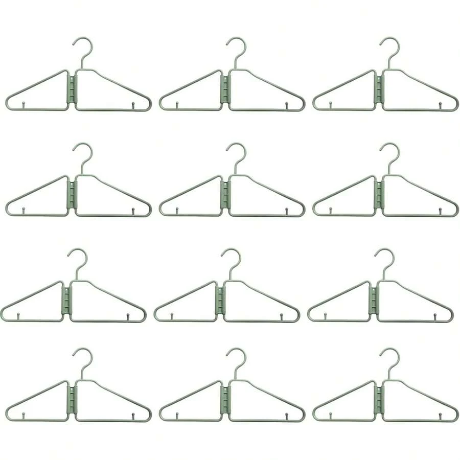 12 Pack Foldable Coat Hanger,Portable Travel Hangers, Space Saving Fold In - View 1