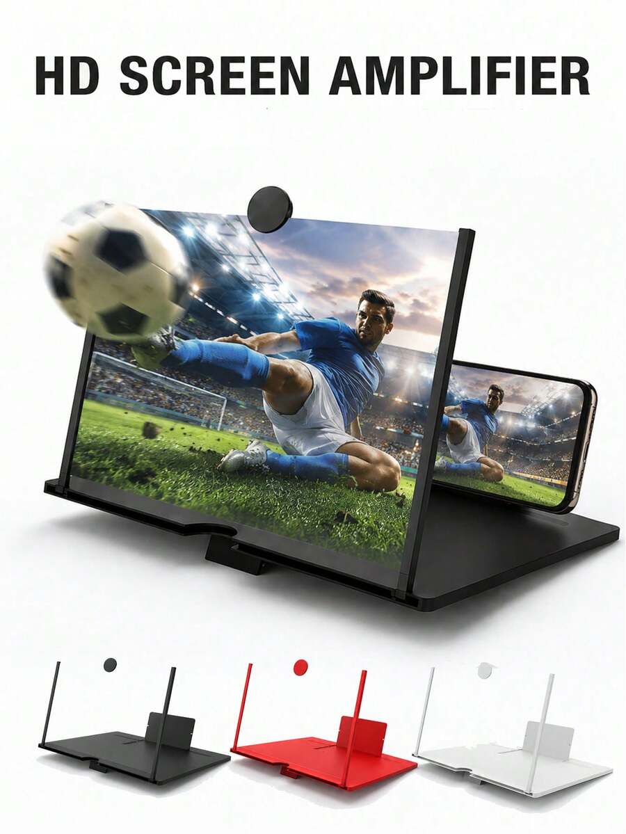 12/10 Inch HD Phone Screen Magnifier, Phone Screen Amplifier, Made Of PVC Material, 178° Wide Angle Stable Design, Suitable For Watching Movies, Videos, Applicable For Home, Travel, Office, Compatible With All Smartphones, Foldable And Portable, Eye-Protection Hands-Free, Portable And Lightweight Device For Entertainment And Work Anytime, Anywhere.