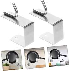 OUNONA 2 Series Organizador Olla Inoxidable Pared Soporte De Perforaciones Gancho Toallas Y Abrigos Almacenamiento Y Estilizado 4 Piezas*2 - 2 - Ver 4