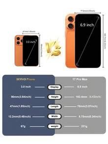 SERVO Mini Smartphone, 3.0 Inch HD Display, Android System, 2GB+16GB Dual SIM, Supports 3G WCDMA Network, Portable Unlocking, Compact Phone - Black - View 4