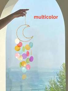 1pc Natural Shell Wind Chime Small Hanging Decoration For Room, Bedroom - Blue - View 13