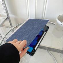 1件牛仔風蕾絲粉色蝴蝶結平板保護殼，相容 iPad 10代 10.9 吋 2022 智慧保護殼/Air 13(M3 2025)/Air 11/11(A16 2025)/Galaxy Tab S10+/S9/A9，相容 Oppo Pad、Matepad、Pad、Honor Pad、Xiaoxin Pad - 彩色 - 查看 3