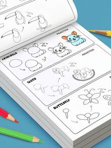 How To Draw Everything: Beginner's Sketching Practice Book, Covering Various Themes Such As Animals, Fruits, Vehicles And Everyday Items. Step-By-Step Drawing Exercises, Inspiring Creativity And Enjoying The Leisurely Beauty Of Artistic Practice. - Multicolor - View 5