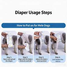 8Pcs Dog Diapers, Highly Stretchy, Leak-Proof And Breathable, Pet Sanitary Pants, Suitable For Both Male And Female Dogs, For Outing Care And Cleanliness During Their Period, Like A Diaper - Multicolor - View 3