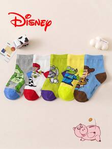 Disney 10/5/1雙正版迪士尼兒童襪，圖案嬰兒幼兒中筒襪，卡通設計，時尚可愛嬰兒襪，適合秋冬 - 彩色 - 查看 15