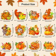24pcs Thanksgiving Hanging Swirl Decorations 12pcs Pumpkin Maple Leaf Paper Cards 12pcs Orange&Yellow PVC Swirls Autumn Harvest Hanging Swirls Ceiling Decor For Fall Thanksgiving Party Home Decor - Multicolor - View 2