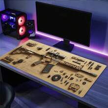 Firearm Parts Disassemble Soft Gaming Mouse Pad Large Keyboard Pad Topographic Mouse Pad For Keyboard With Anti-Slip Table Mat - View 5
