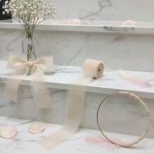 2 Rolls 1 Roll Champagne Beige Chiffon Ribbon - Soft Tassel Fabric For Wedding Decor, Bridal Bouquets, Gift Wrapping And DIY Crafts, Elegant Texture Suitable For Invitations And Party Decor, Wedding Accessories, High-Quality Satin Edge Ribbon, Invitation Embellishment, Event Decoration Supplies - Multiple Styles - View 7