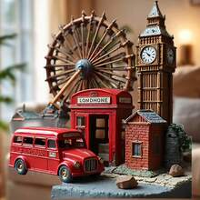 London Miniature Street Scene Big Ben, London Eye And Vintage Red Bus Magnets, Every Corner Is A Tiny Dream Theater, Suitable For All Metal Surfaces In Your Home As Souvenirs - F - View 7