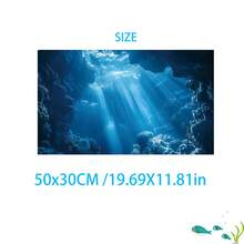 海底魚缸背景布－水下世界珊瑚礁圖案，耐用聚酯纖維材質，無需用電，適用於家用魚缸、派對、活動、攝影背景、水族裝飾 - A - 查看 9